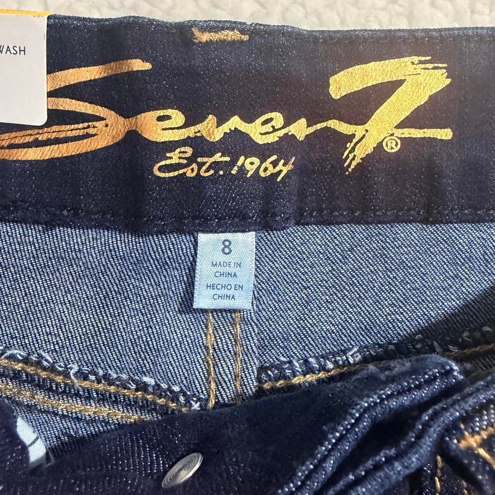 Seven7 Tummyless High Rise Skinny Jeans Dark Wash London Size 8 NWT MY1975DE - Picture 2 of 7
